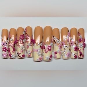 Cherry blossom press on nails